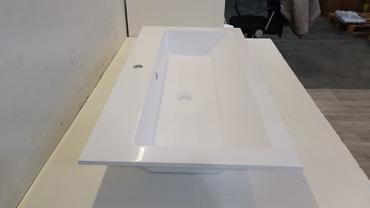 Раковина ЦВЕТ И СТИЛЬ Мария 95 литьевой мрамор/белый 