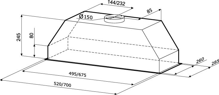 Вытяжка встраиваемая KRONA MINI 600 white 