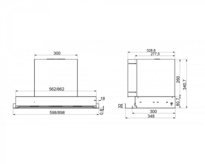 Вытяжка встраиваемая ELIKOR GHOST 60 П-750-Э3Д