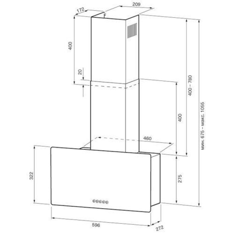 Вытяжка настенная KRONA CLEMENTINA 600 S