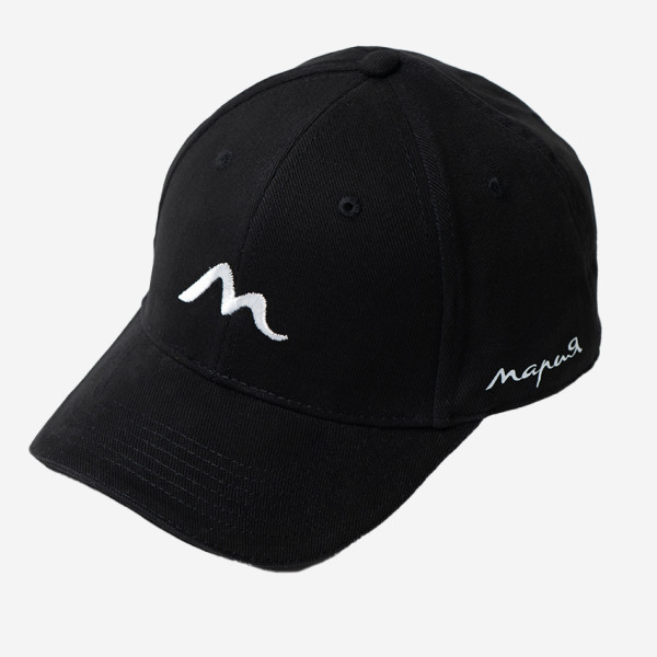 Бейсболка "Мария". Черная с белым логотипом