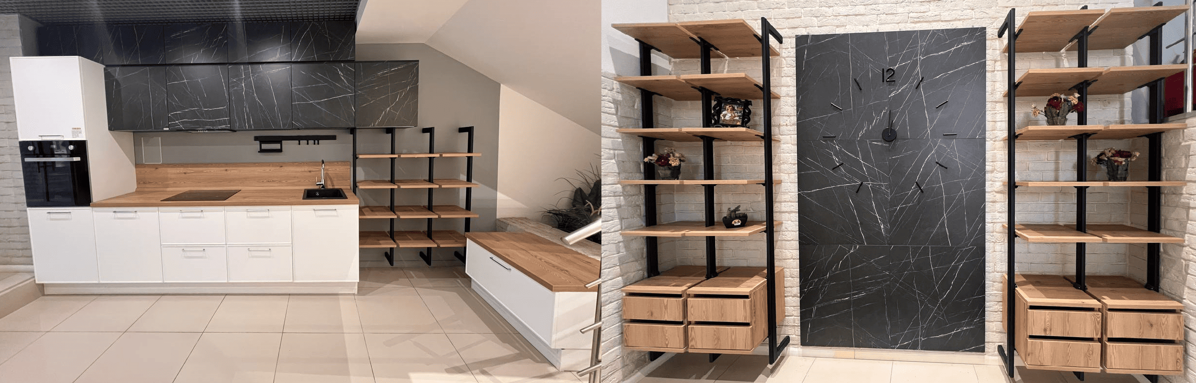 Кухонный гарнитур + Стеллажи Mix