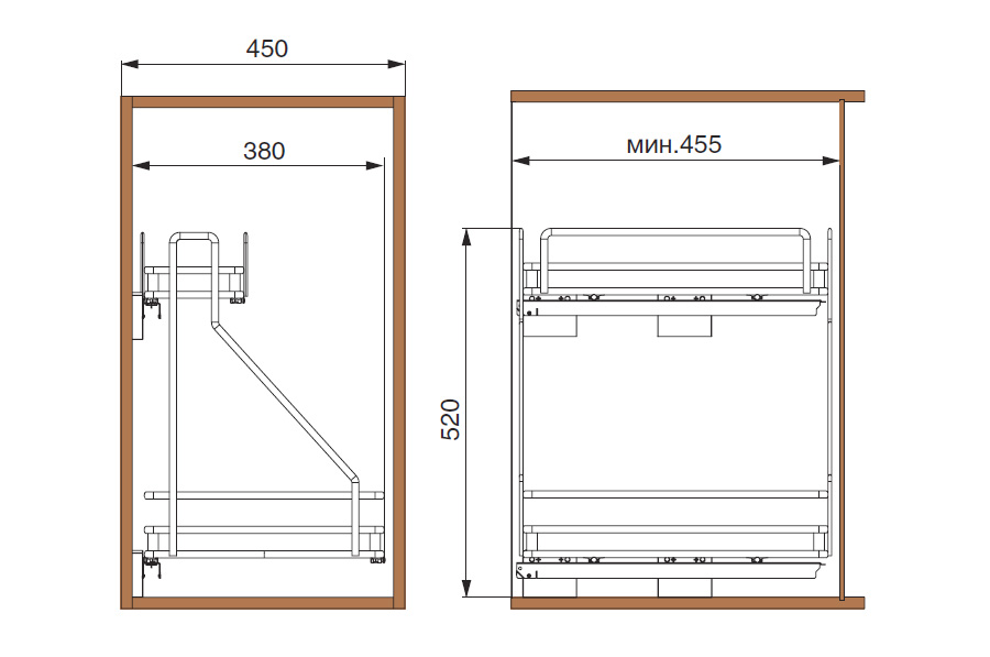 Кассетница INOXA ELLITE 5107ENPY/45DXCCH 