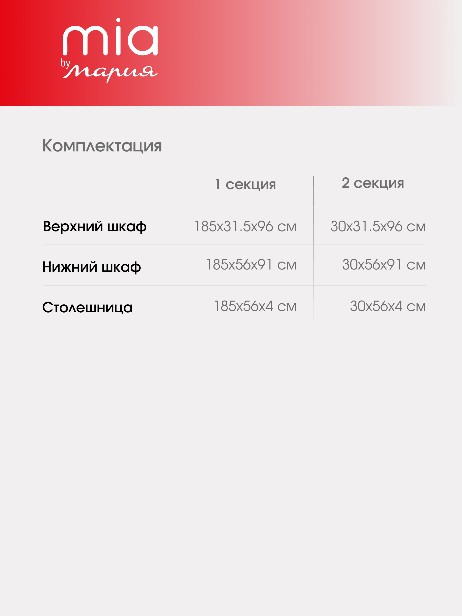 Кухонный гарнитур MIA by Мария