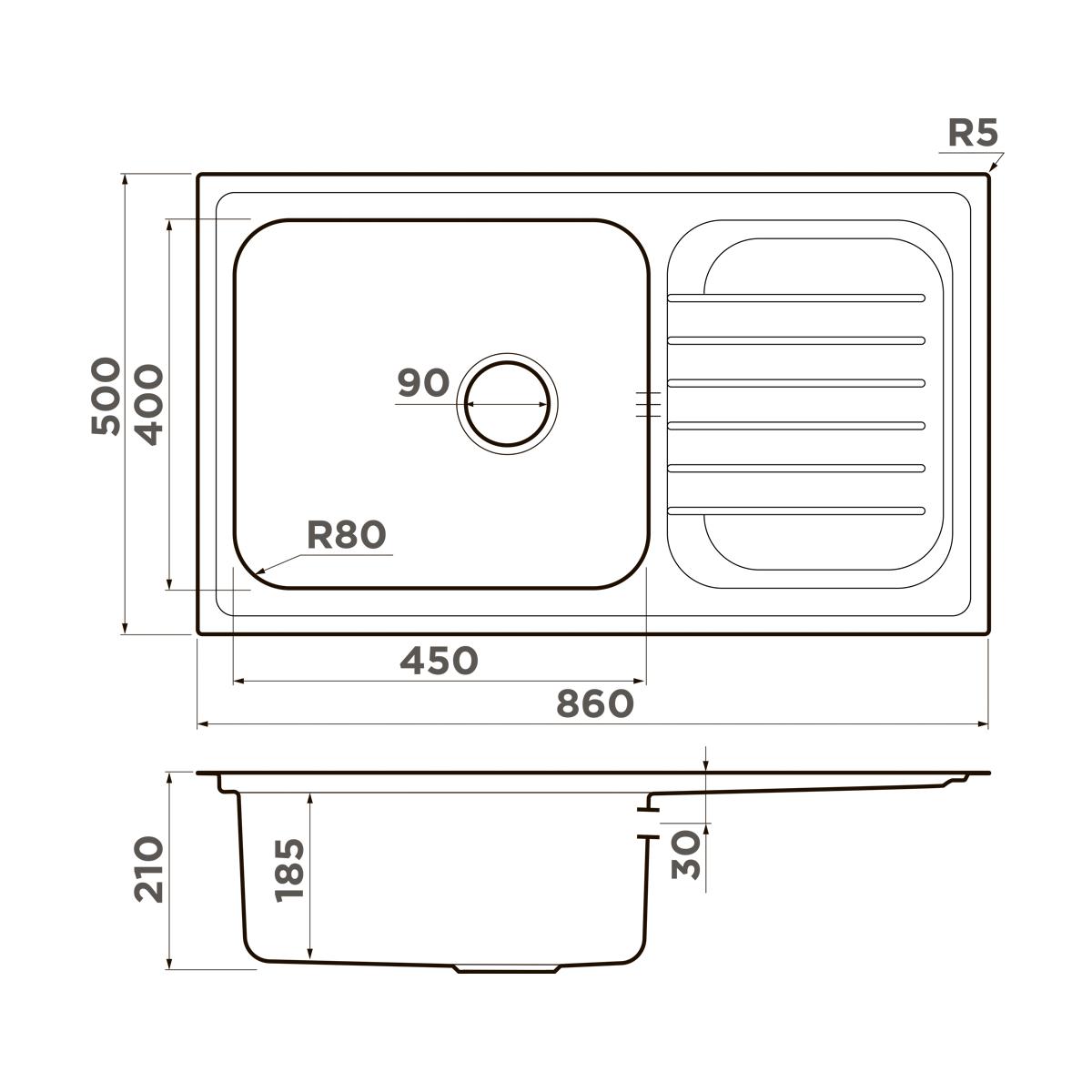Мойка OMOIKIRI 4993451 Haruna 86-IN 
