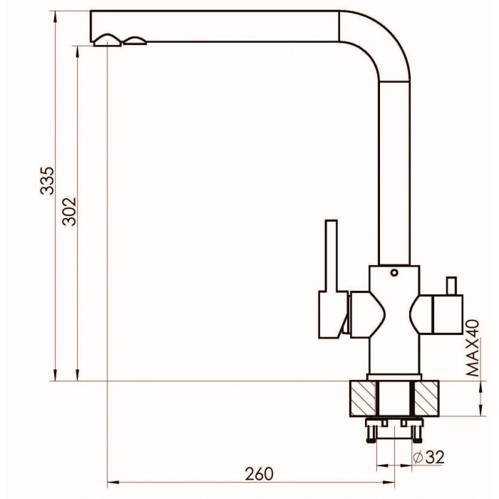 Смеситель 2в1 FLORENTINA 333.40H.2123.202 Альдо 