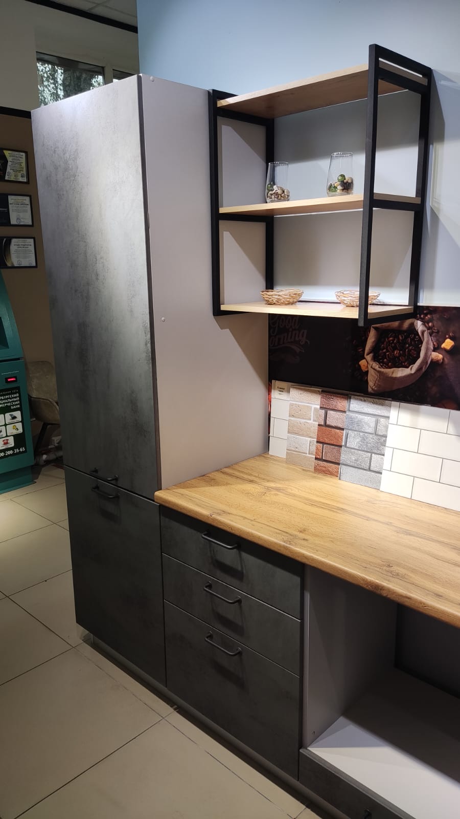 Кухонный гарнитур Лофт (серый)