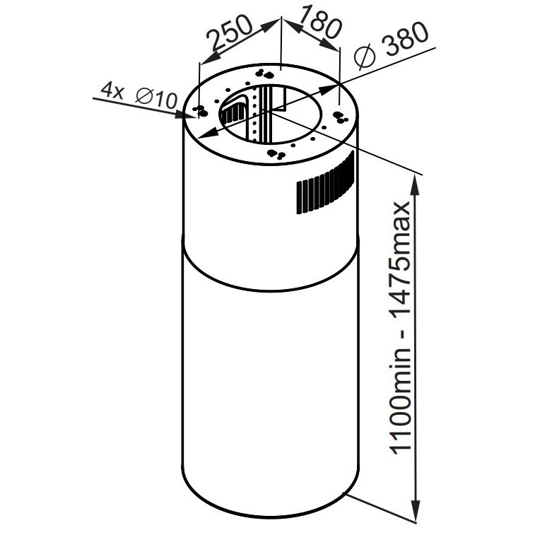 Вытяжка островная MAUNFELD LEE PUSH 39 белый
