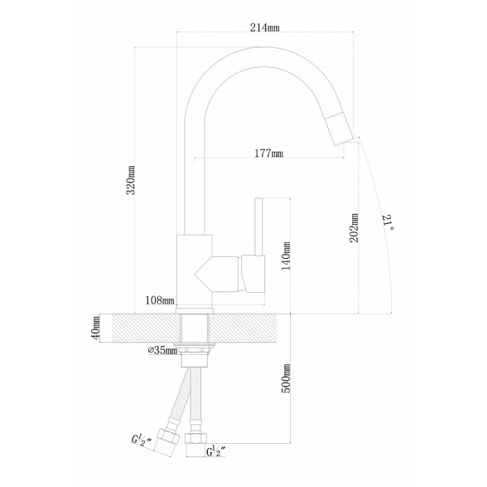 Смеситель FLORENTINA 313.01H.1123.104 Альфа 