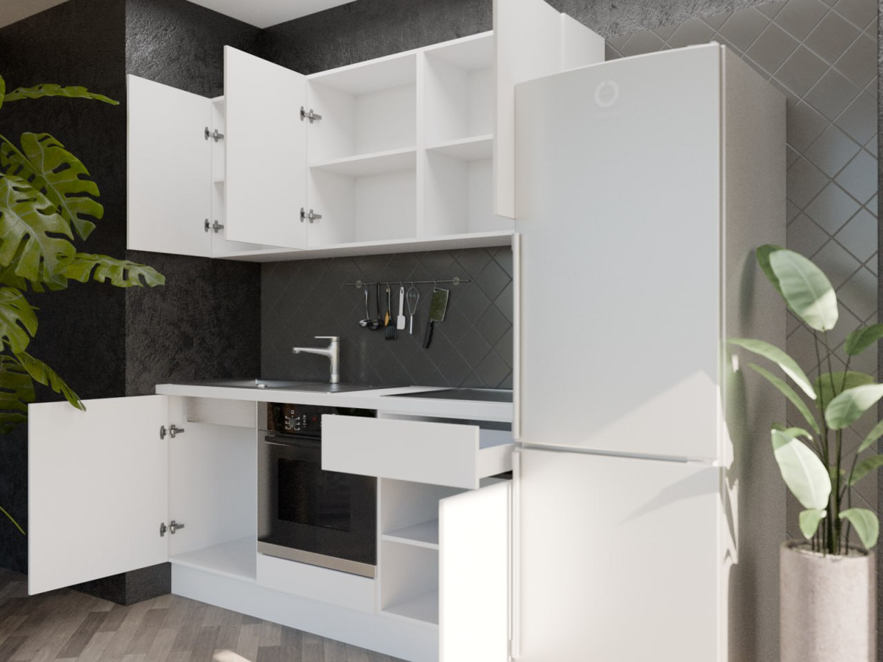 Кухонный гарнитур Tokyo Minimal IIIW