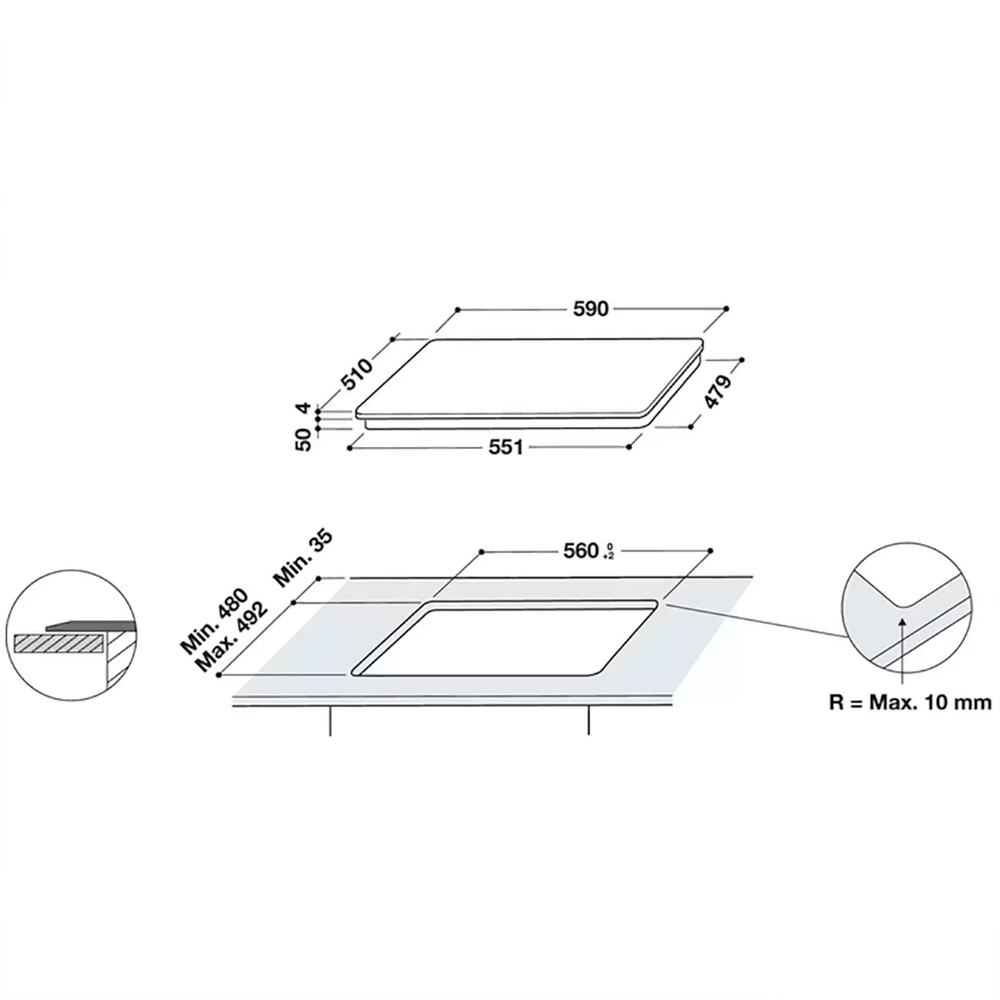 Варочная панель индукционная WHIRLPOOL WL S3160 BF 